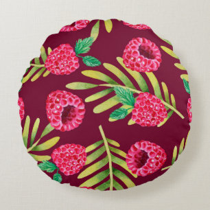 Illustration of watercolor hand drawn pattern with round cushion