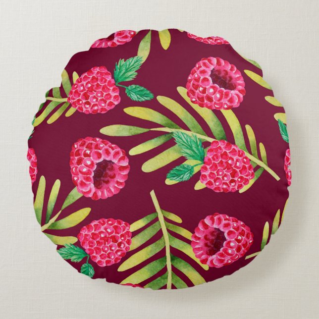 Illustration of watercolor hand drawn pattern with round cushion (Front)