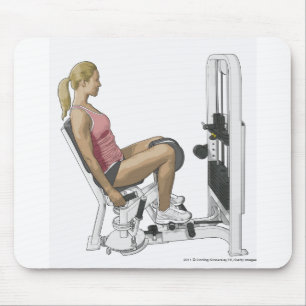 Illustration of woman using hip abductor mouse pad