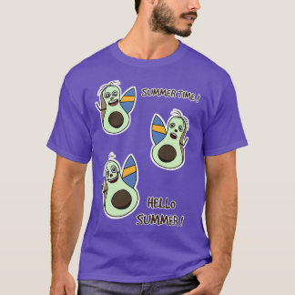 Illustration Pack of Avocado Surfing Summer time B T-Shirt