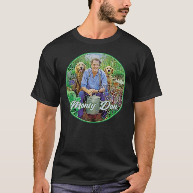 Illustration Pop Art Monty Don TV Presenter Garden T-Shirt (Front)