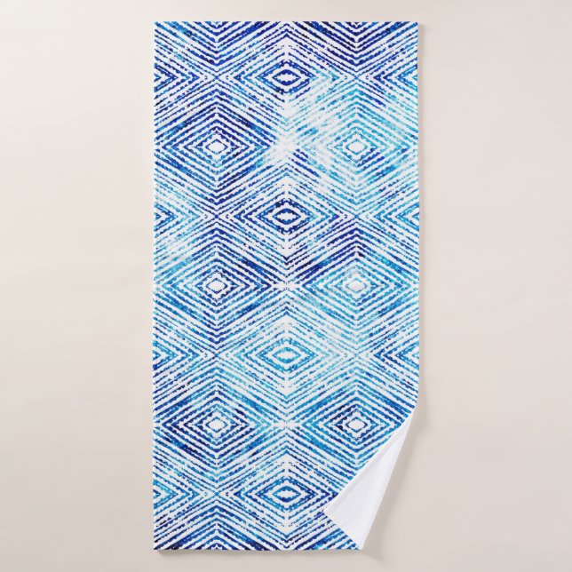 Illustration seamless boho geometric pattern isola bath towel (Bath Towel)