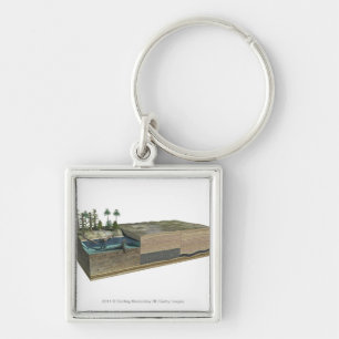 Illustration showing formation of coal key ring