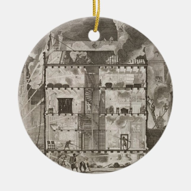 Illustration showing how new long fire hoses could ceramic ornament (Front)