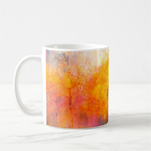 Illustration soft colourful autumn forest. Abstrac Coffee Mug