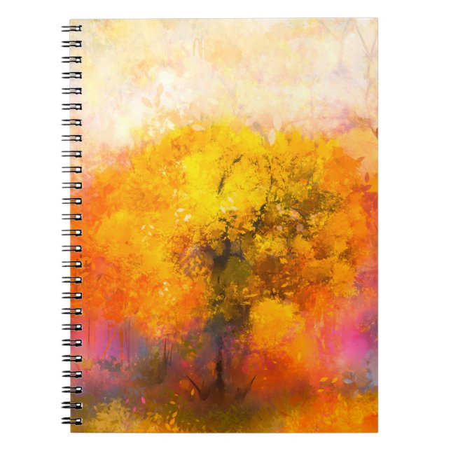 Illustration soft colourful autumn forest. Abstrac Notebook (Front)