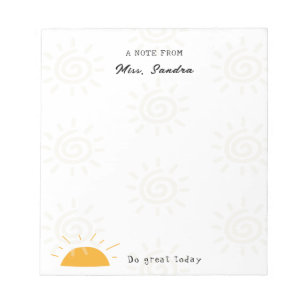 Illustration Sun Note From Teacher 