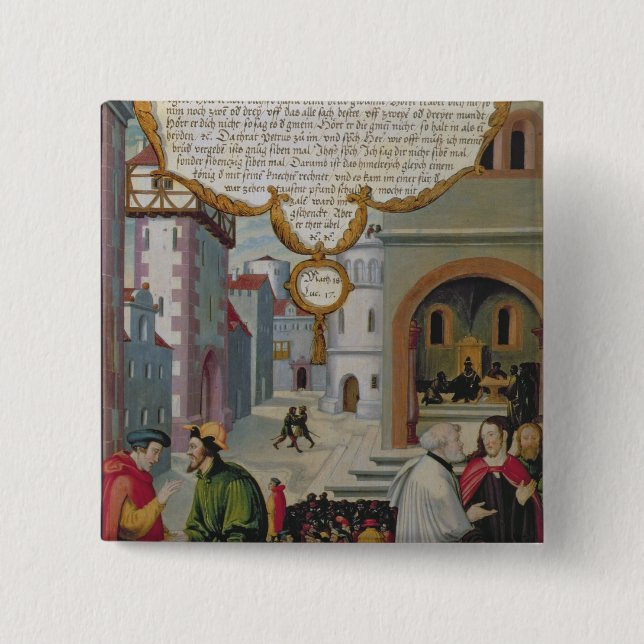 Illustration to Christ's teaching 15 Cm Square Badge (Front)