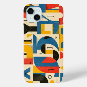 Illustration using elements of alphabet letters iPhone 15 mini case