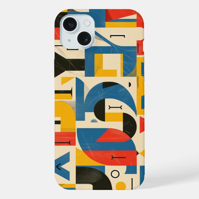 Illustration using elements of alphabet letters iPhone case (Back)