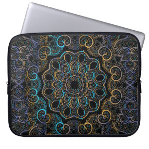 illustration vintage background. Mandala. Indian d Laptop Sleeve