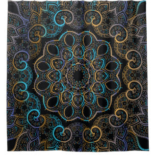 illustration vintage background. Mandala. Indian d Shower Curtain