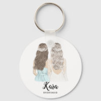 Illustration will you be my bridesmaid keyring
