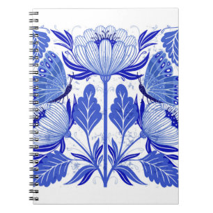 illustration with butterflies and flowers isolated notebook