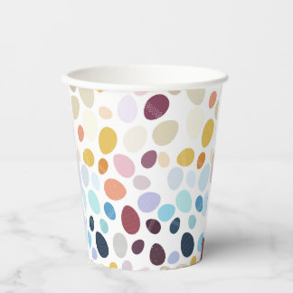 Illustration with gradient coloured eggs. paper cups