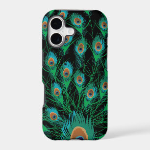 Illustration With Peacock Feathers on Black