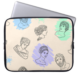 Illustration with the contours of Greek statues. B Laptop Sleeve