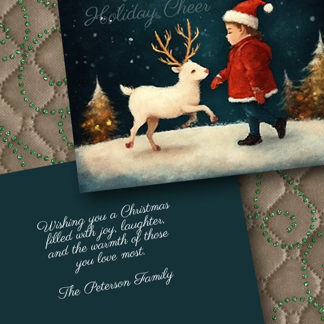 Illustration Young Boy Baby Reindeer Card (Creator Uploaded)