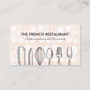 Illustrations Kitchenware Utensils Business Card