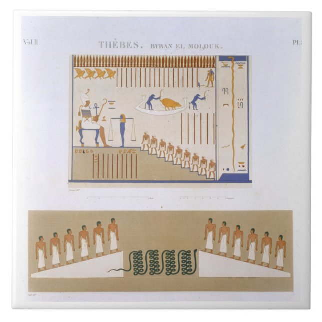 Illustrations of frescos from Byban el Molouk, The Ceramic Tile (Front)