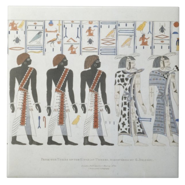 Illustrations of hieroglyphics from the Tombs of t Ceramic Tile (Front)