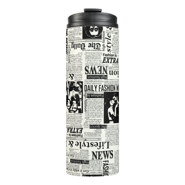 Illustrations of newspapers front page art work wa thermal tumbler (Front)