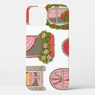 Illustrations with Vintage Windows: Artistic. iPhone 12 Case