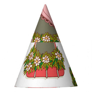 Illustrations with Vintage Windows: Artistic. Party Hat