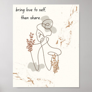 Illustrative Art of Woman With Motivational Quote Poster