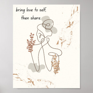 Illustrative Art of Woman With Motivational Quote Poster