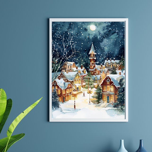 Illustrative Christmas  city in the snow Photo Print (Creator Uploaded)
