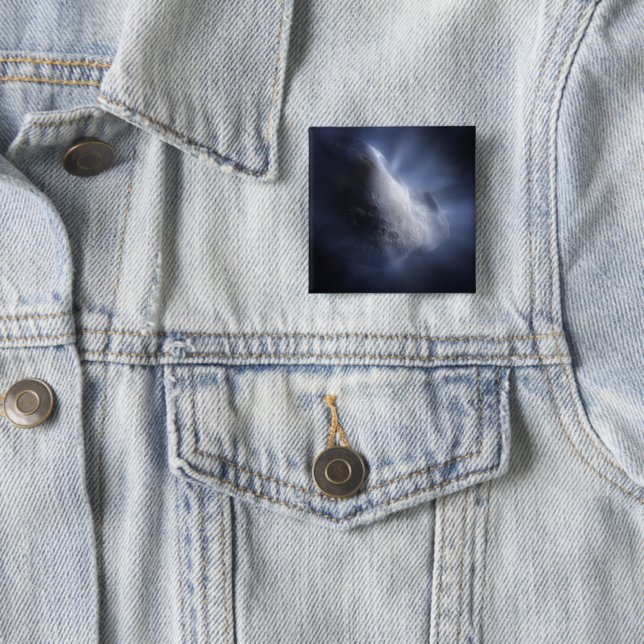 Illustrative Close-Up The Comet Tempel. 15 Cm Square Badge (In Situ)