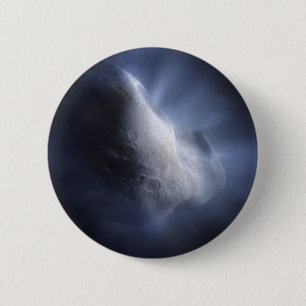 Illustrative Close-Up The Comet Tempel. 6 Cm Round Badge