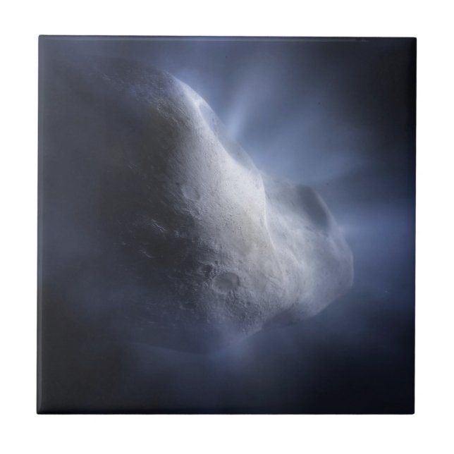 Illustrative Close-Up The Comet Tempel. Ceramic Tile (Front)