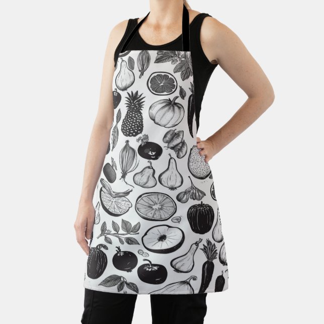 Illustrative fruit and vegetable sketches apron (Insitu)
