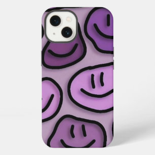 illustrative happy face purple smile iPhone 13 case