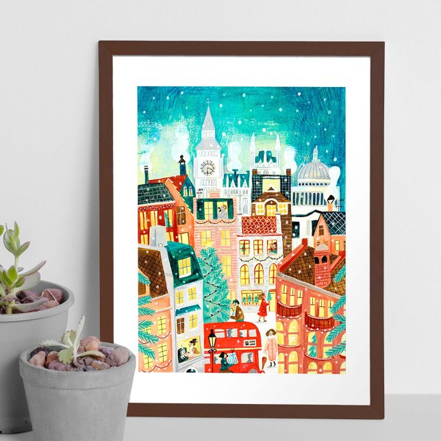 Illustrative London city in the snow Christmas Poster (Creator Uploaded)