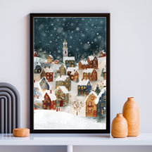 Illustrative of Xmas city  in cute