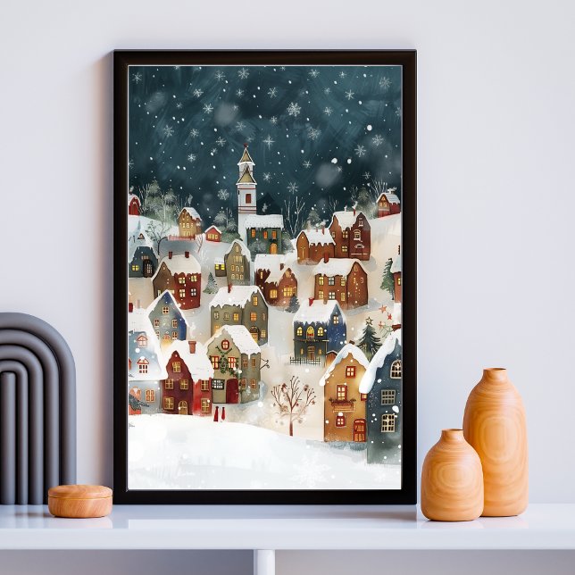 Illustrative of Xmas city  in cute Poster (Creator Uploaded)