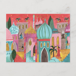 Illustrative oriental city religious Christmas Hol Holiday Postcard