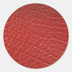 Illustrative Red leather texture Classic Round Sticker