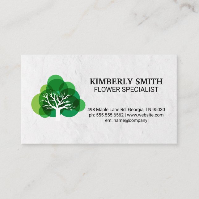 Illustrative Tree Icon Business Card (Front)