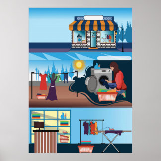 illustrator laundry poster