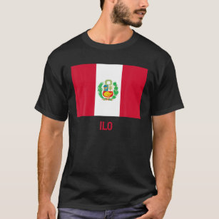 Ilo Peru Flag Emblem Escudo Bandera Crest T-Shirt