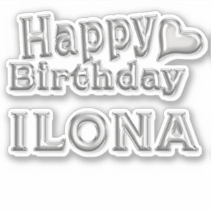 Ilona Happy Birthday silver Sticker