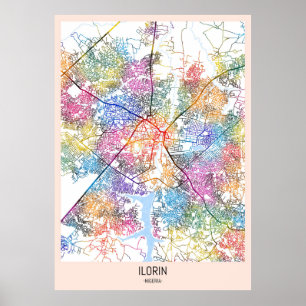 Ilorin Nigeria City Map Poster