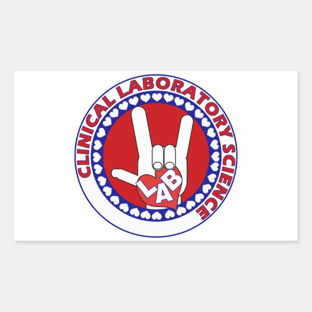 iLove LAB Round LABORATORY SCIENTIST Rectangular Sticker (Front)
