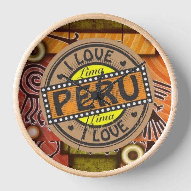 Ilove Peru Wall Clock (Front)