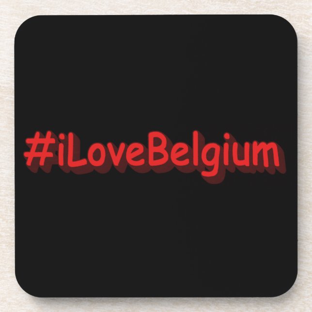 "#iLoveBelgium" Cute Design. Buy Now Coaster (Front)