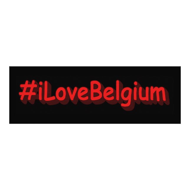 "#iLoveBelgium" Cute Design. Buy Now Photo Print (Front)